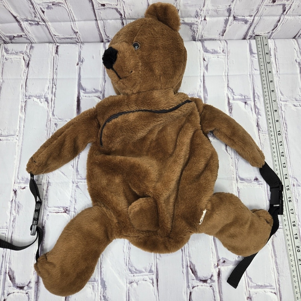 Vintage 1985 PetPak Brown Bear Plush Backpack 23" New York Double Shoulder Strap